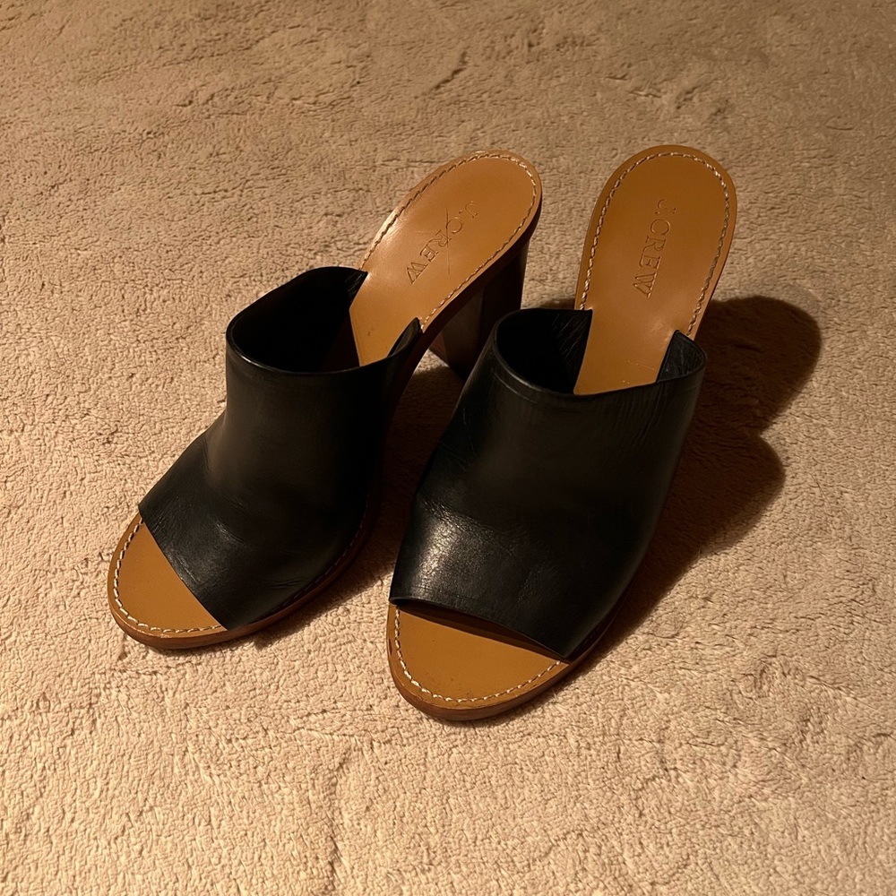 J. Crew Open Toed Heeled Mules, Size 8